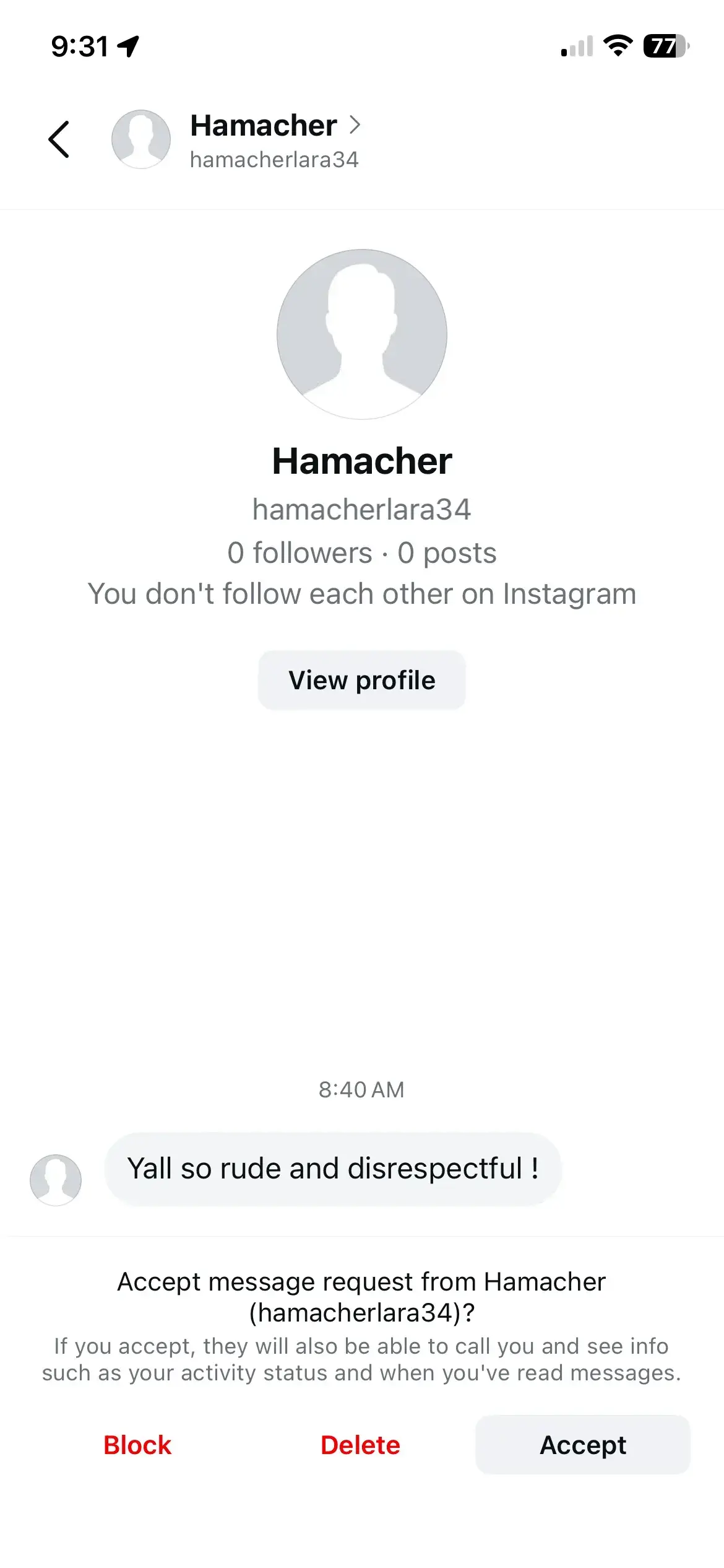 Instagram hate comment evidence 10