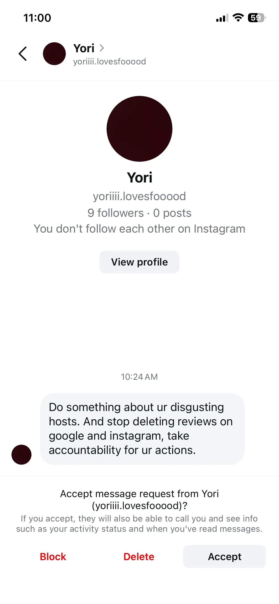 Instagram hate comment evidence 13