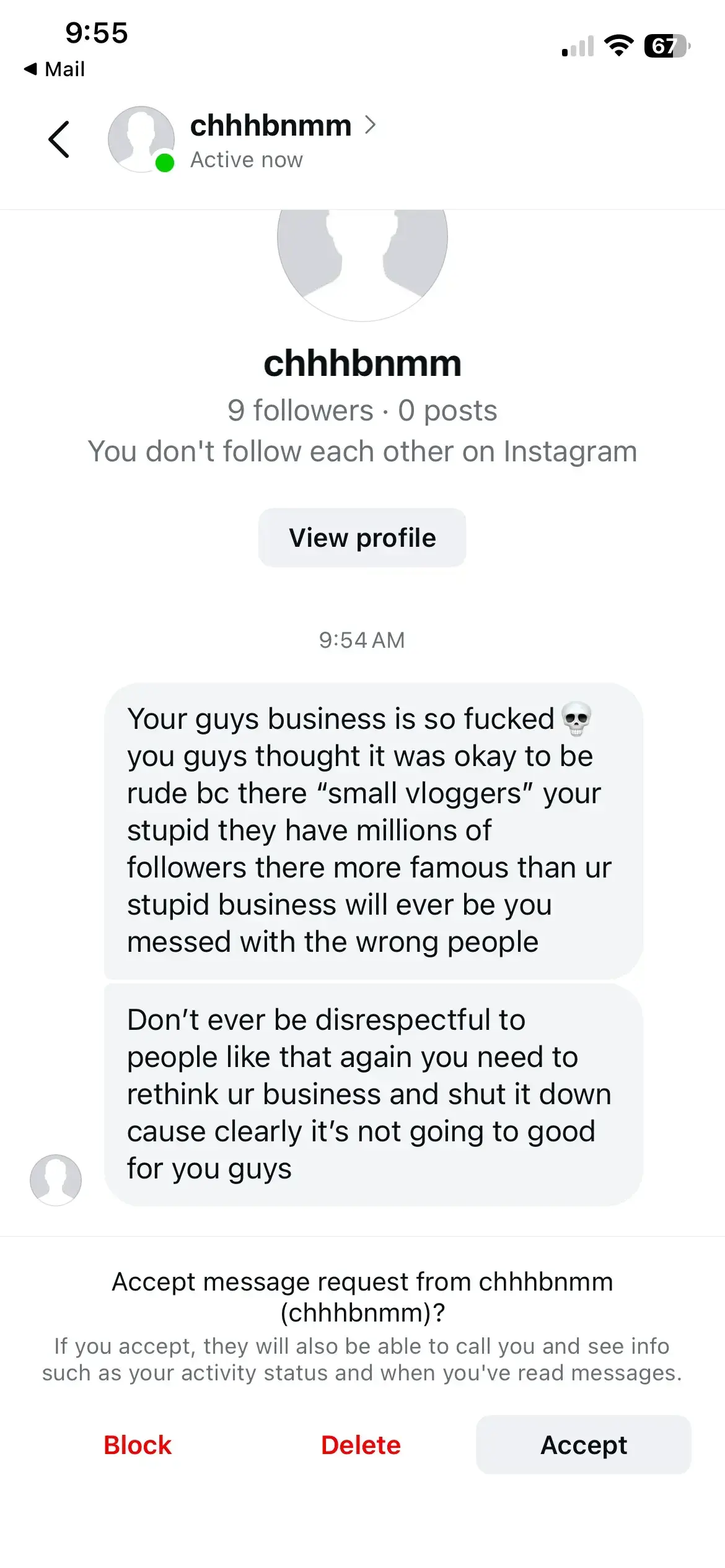 Instagram hate comment evidence 20