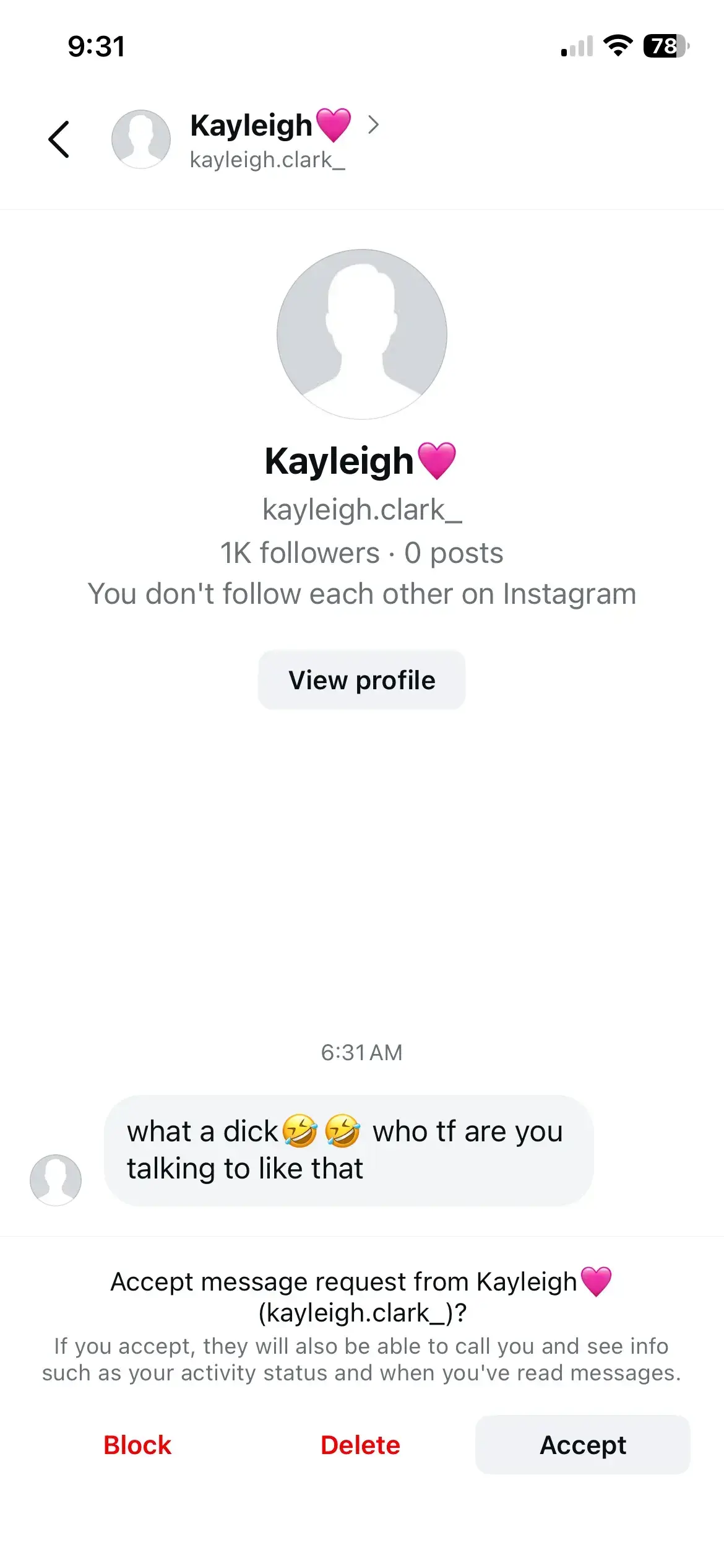 Instagram hate comment evidence 7