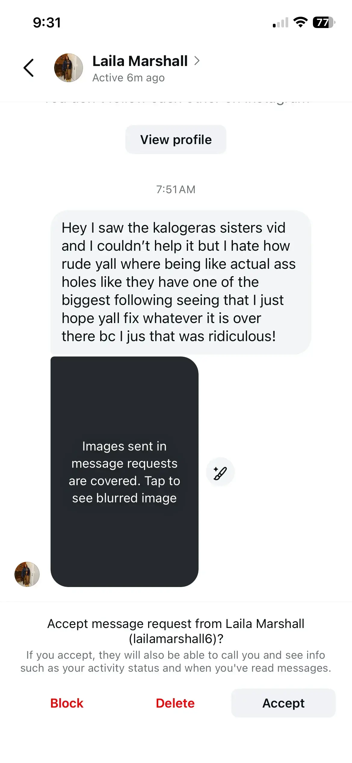 Instagram hate comment evidence 9